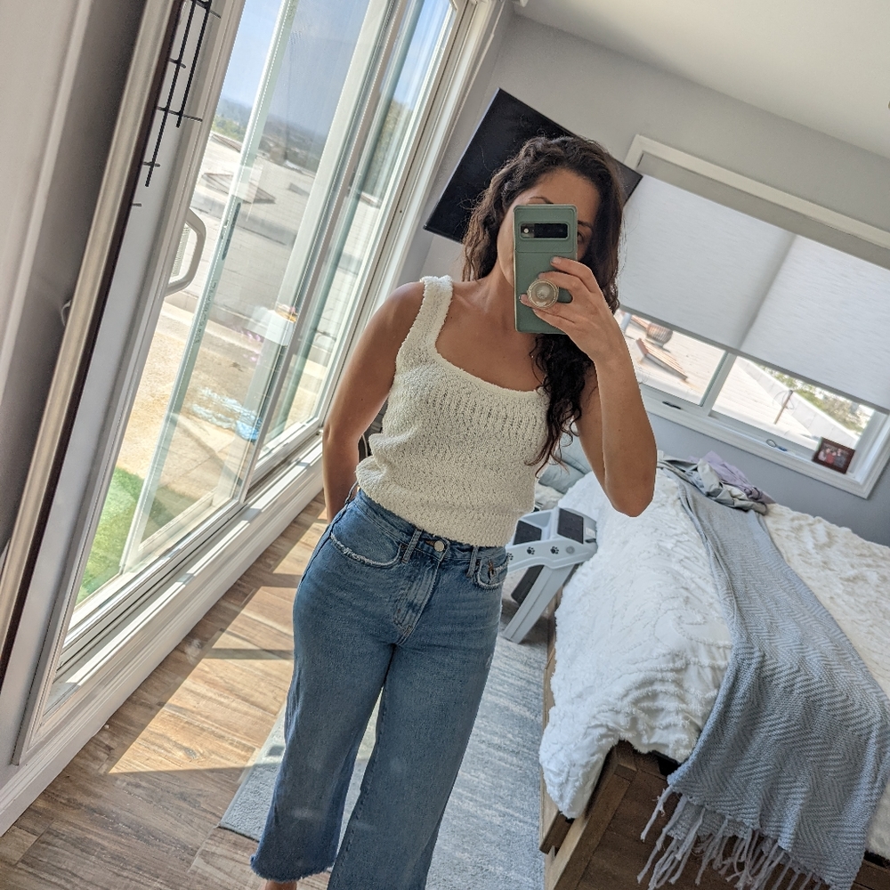 Astr the label white knit top